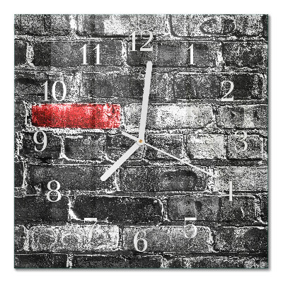 Horloge carrée en verre Brique