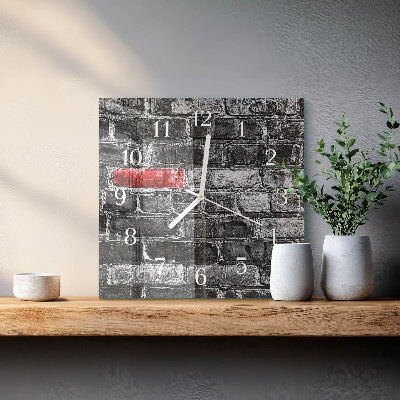 Horloge carrée en verre Brique