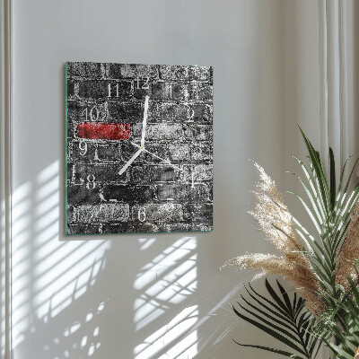 Horloge carrée en verre Brique