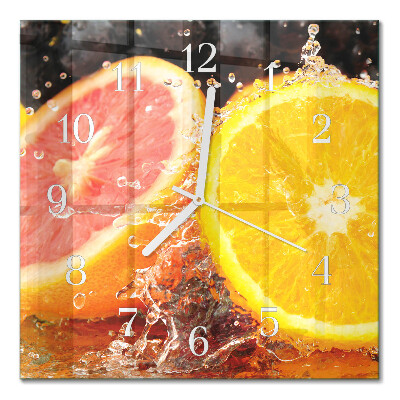 Horloge carrée en verre Fruit