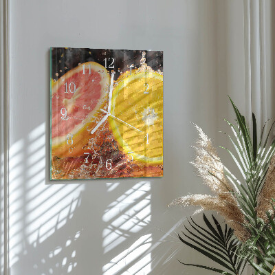 Horloge carrée en verre Fruit