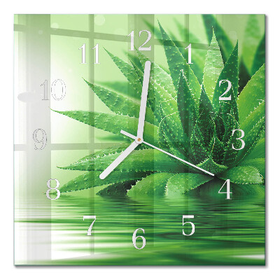 Horloge carrée en verre Aloès
