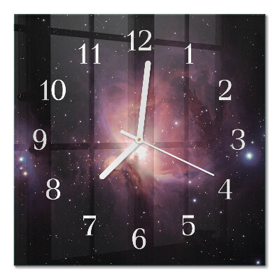 Horloge carrée en verre Cosmos