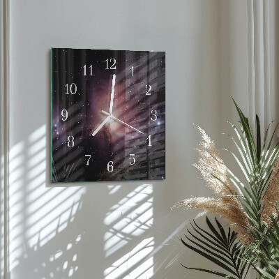 Horloge carrée en verre Cosmos