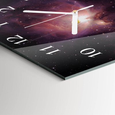 Horloge carrée en verre Cosmos