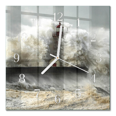 Horloge carrée en verre Tempête