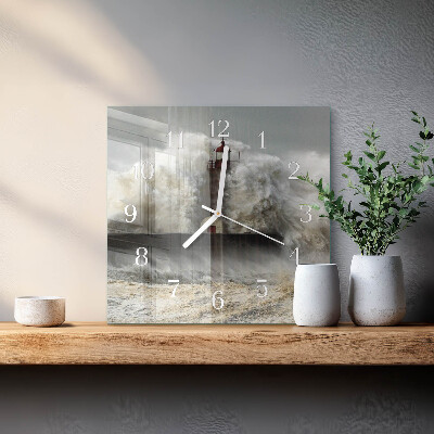 Horloge carrée en verre Tempête