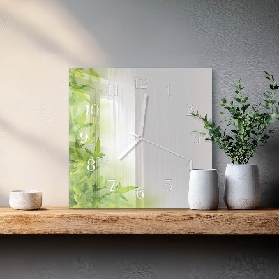 Horloge carrée en verre Nature
