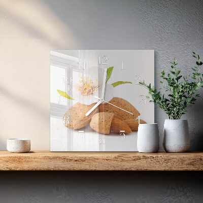 Horloge murale carrée Amandes