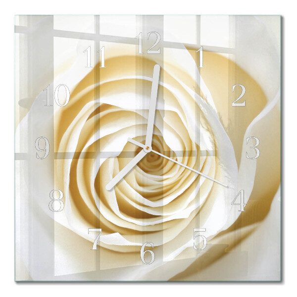 Horloge carrée en verre Rose