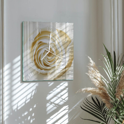 Horloge carrée en verre Rose