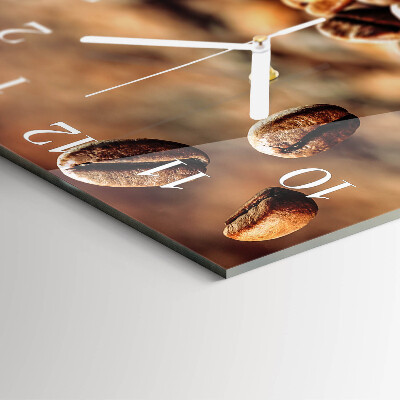 Horloge carrée en verre Café en grains