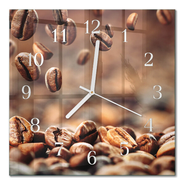 Horloge murale carrée Café en grains