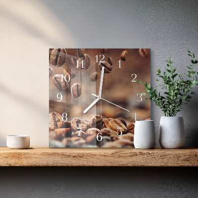 Horloge murale carrée Café en grains