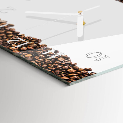 Horloge carrée en verre Café en grains