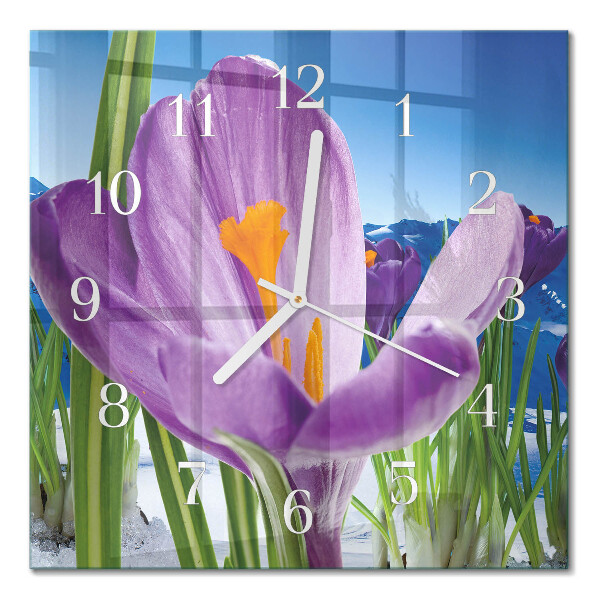 Horloge carrée en verre Printemps