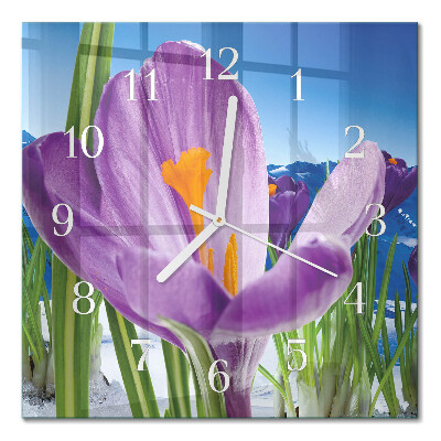 Horloge carrée en verre Printemps