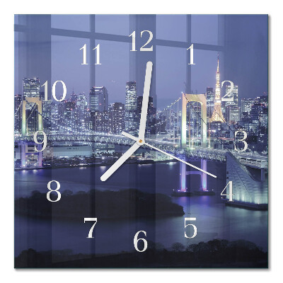 Horloge carrée en verre Pont