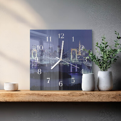Horloge carrée en verre Pont