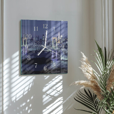 Horloge carrée en verre Pont