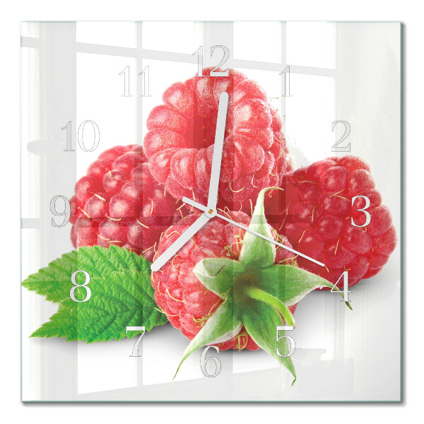 Horloge murale carrée Framboises