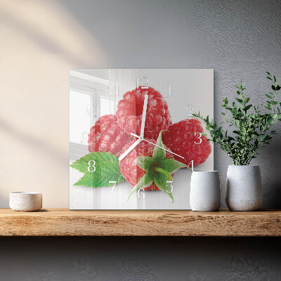 Horloge murale carrée Framboises