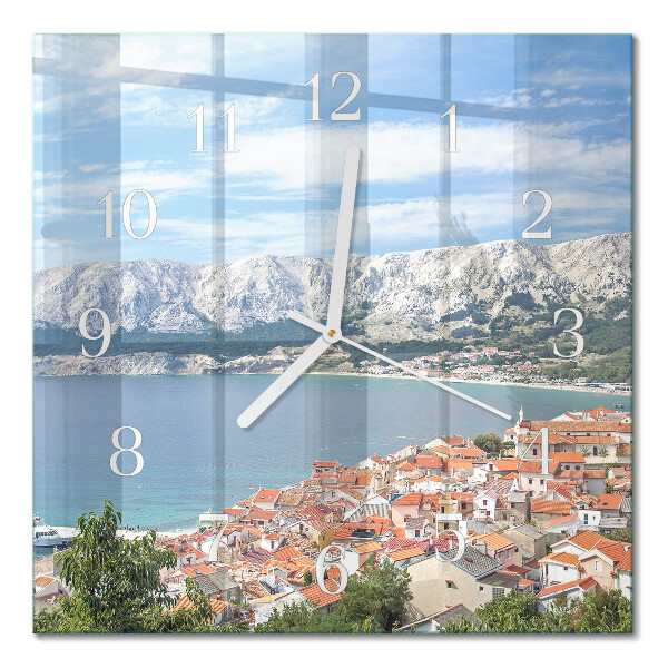 Horloge carrée en verre Baie