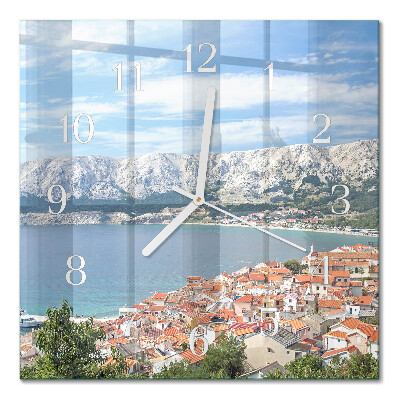 Horloge carrée en verre Baie