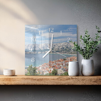 Horloge carrée en verre Baie