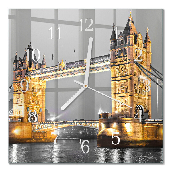 Horloge carrée en verre Tower bridge
