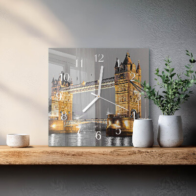 Horloge carrée en verre Tower bridge