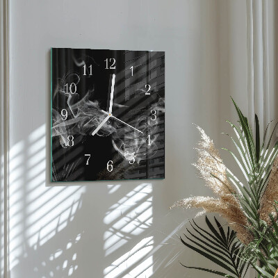 Horloge murale carrée Fumée