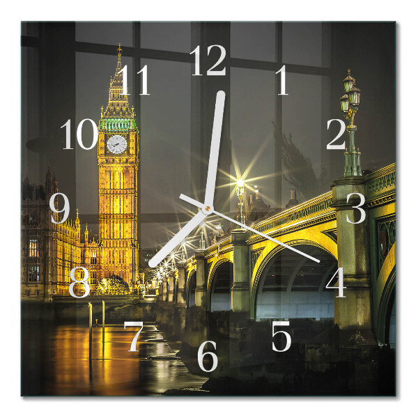 Horloge carrée en verre Londres