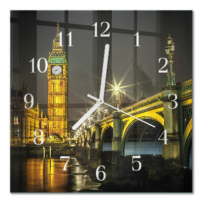 Horloge carrée en verre Londres