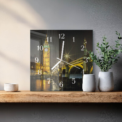 Horloge carrée en verre Londres