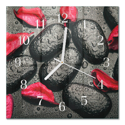 Horloge carrée en verre Pierres