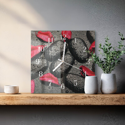 Horloge carrée en verre Pierres