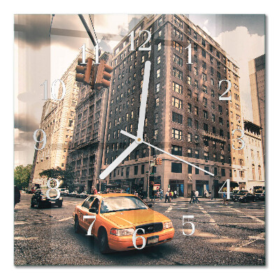 Horloge carrée en verre Taxi