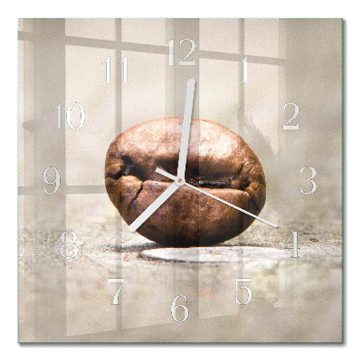 Horloge carrée en verre Grain de café