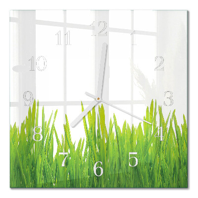Horloge murale carrée Herbe