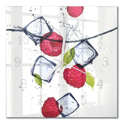 Horloge murale carrée Framboises