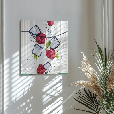 Horloge murale carrée Framboises