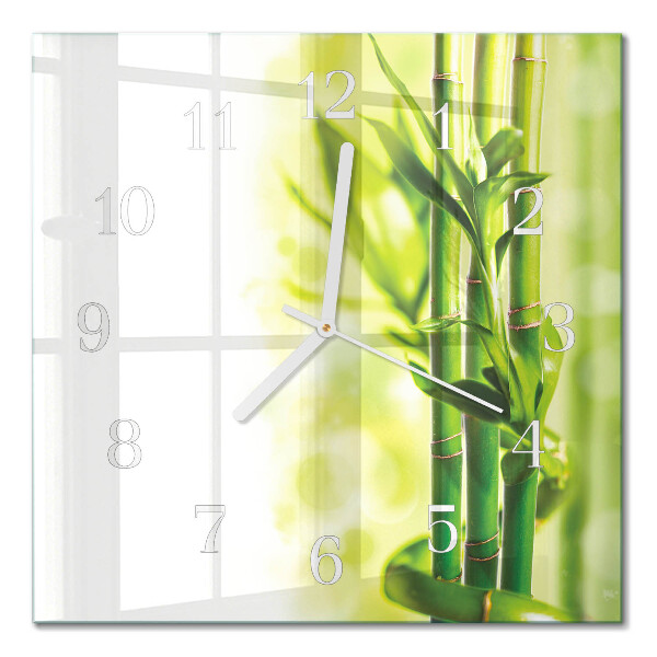 Horloge carrée en verre Bambou