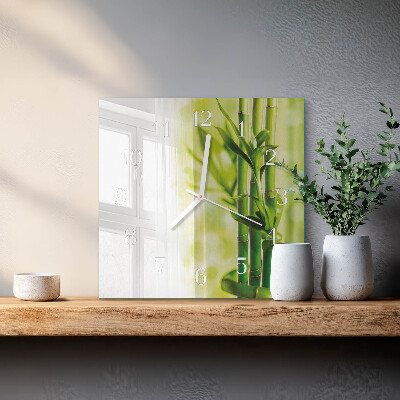 Horloge carrée en verre Bambou