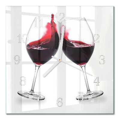 Horloge carrée en verre Vin