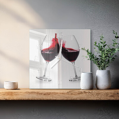 Horloge carrée en verre Vin