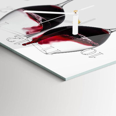 Horloge carrée en verre Vin