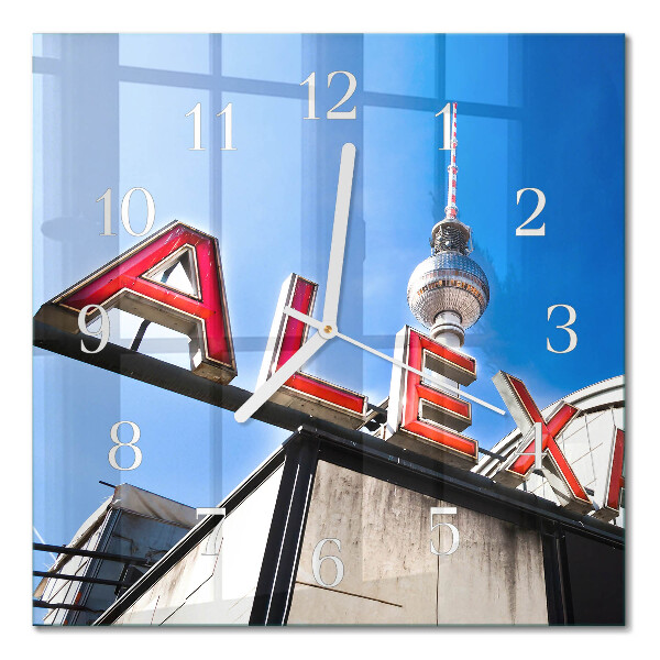 Horloge carrée en verre Place alexandre