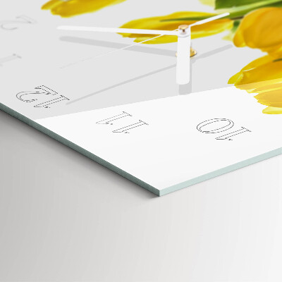 Horloge carrée en verre Tulipes
