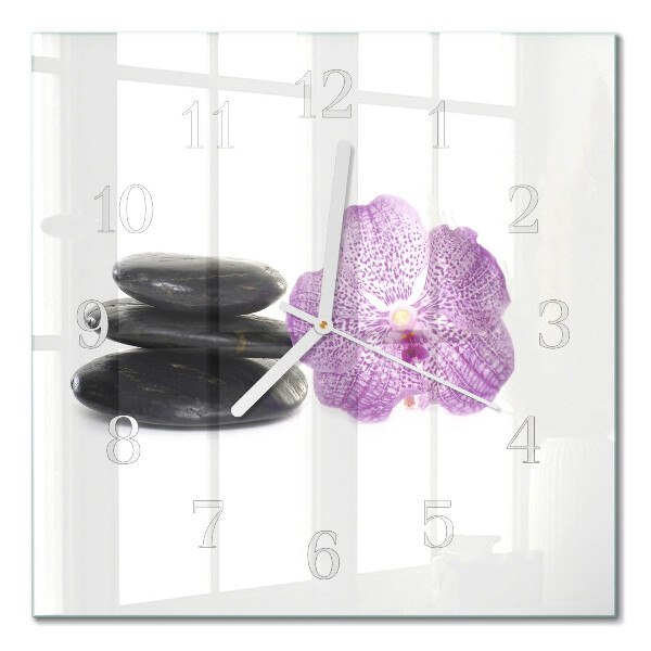 Horloge carrée en verre Pierres